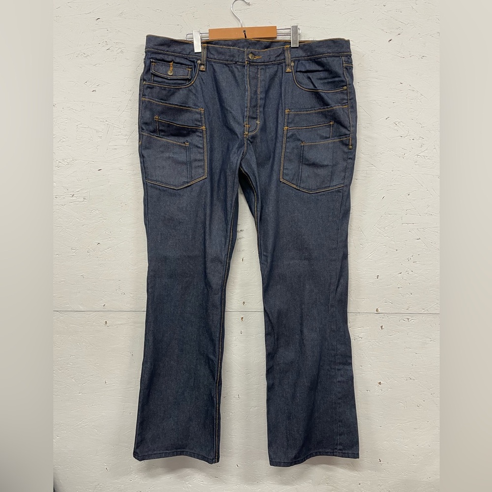 Y2K GunMetal Button Fly Straight Leg Jeans, Size 44X34, Like-New